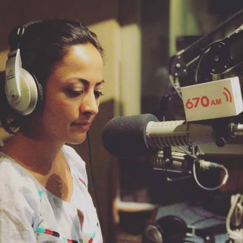 Nasim hosting radio programming during the 2016 media and community chapter